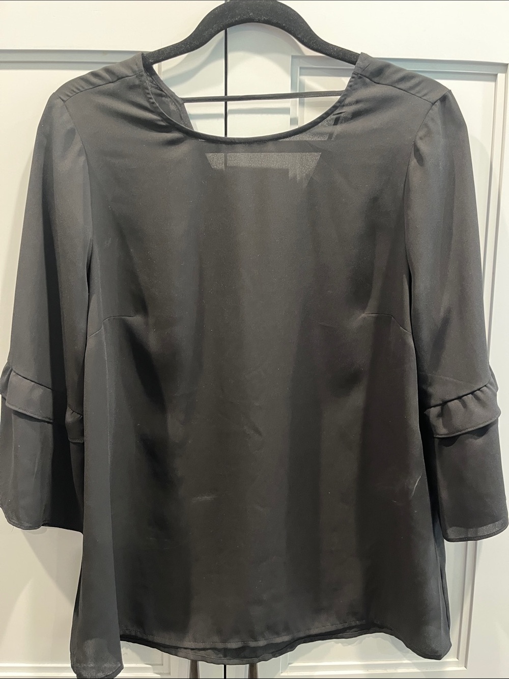DR2 Black Sheer Long Sleeve Blouse